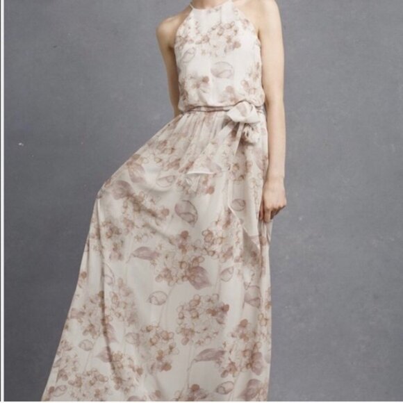 BHLDN Donna Morgan Floral Halter Maxi Dress – EUC Size 12 - Picture 7 of 8